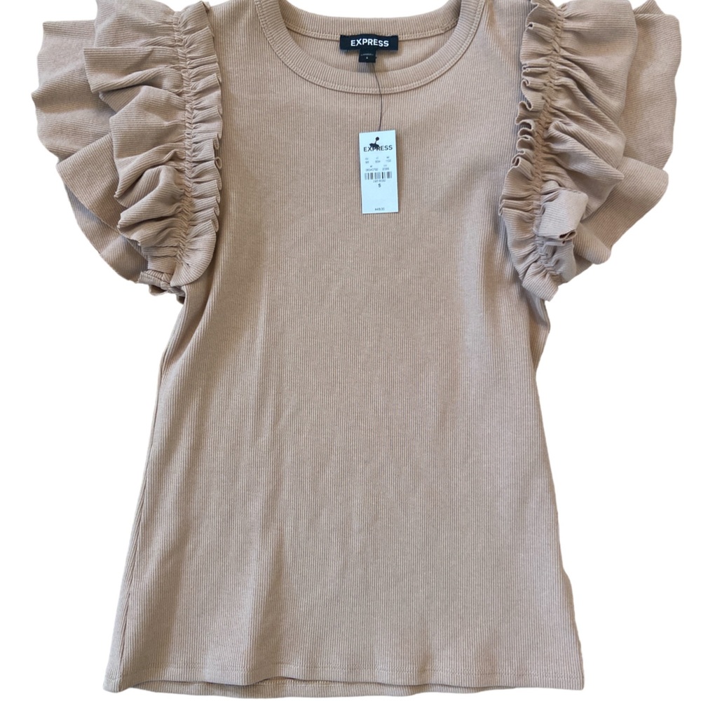 Express ribbed puffed sleeve shirt. Size s